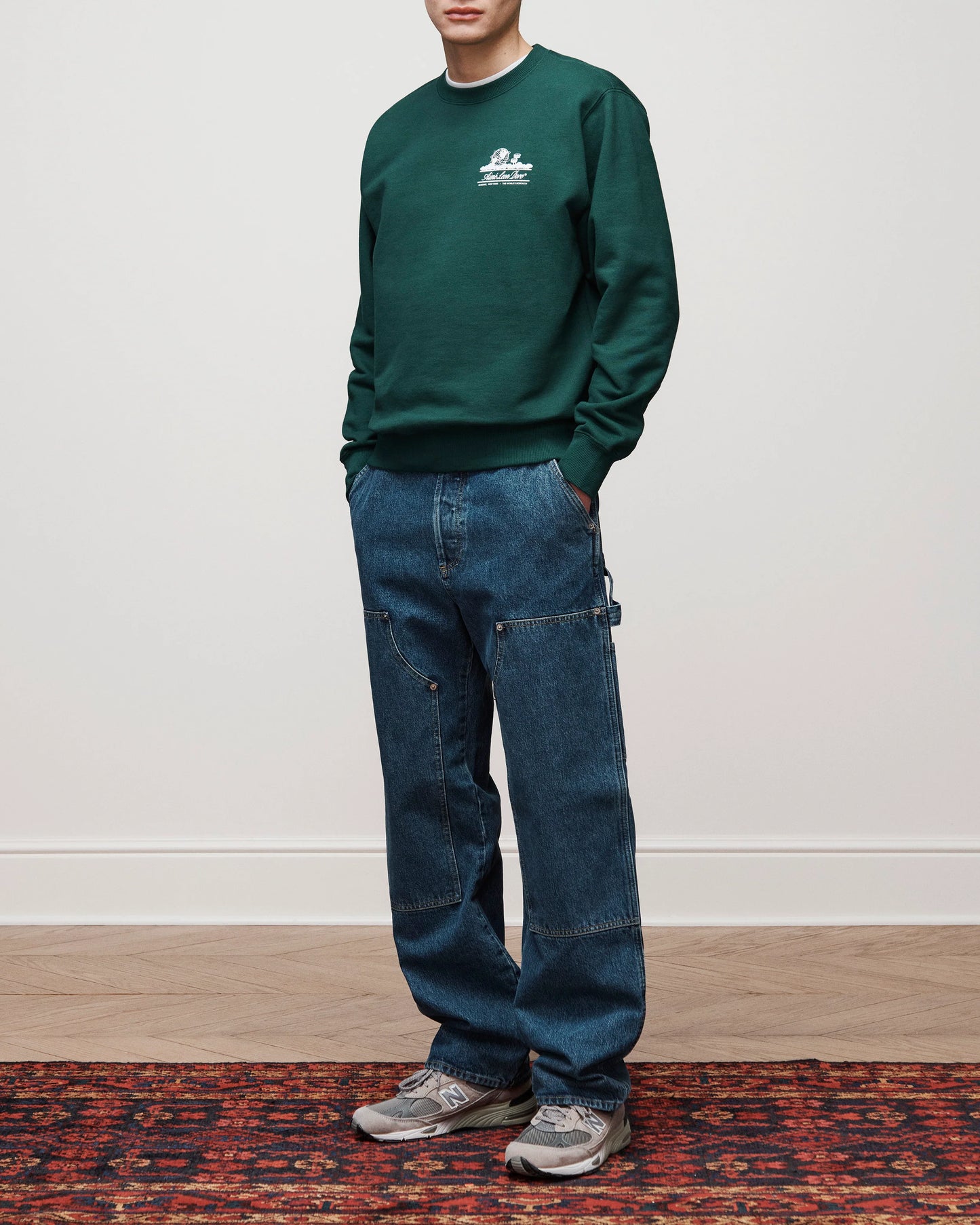 Aime Leon Dore Unisphere Crewneck Sweatshirt Dark Green