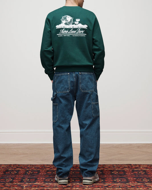 Aime Leon Dore Unisphere Crewneck Sweatshirt Dark Green