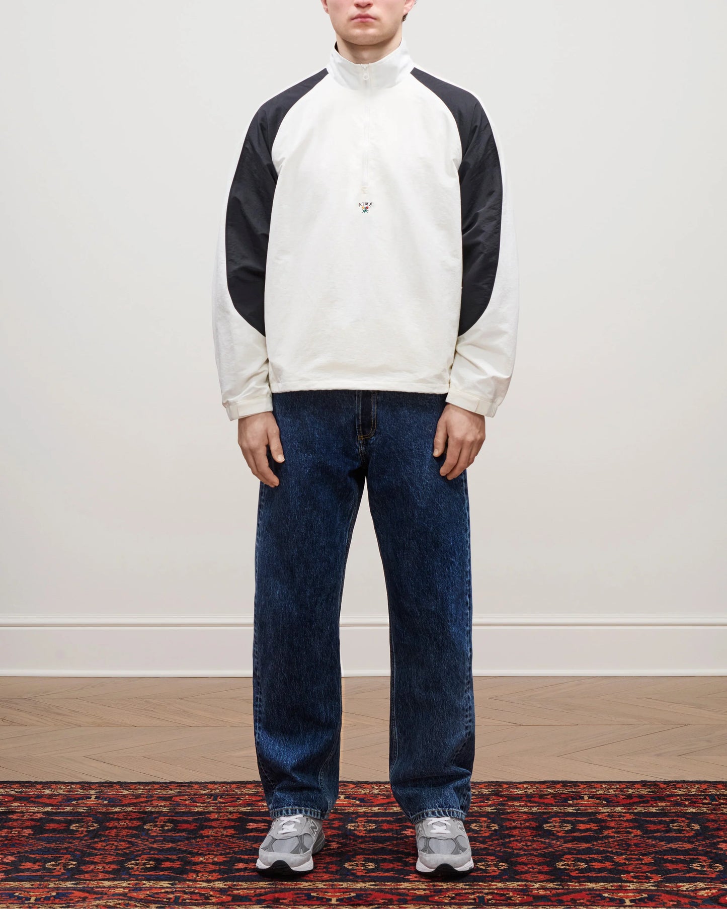 Aime Leon Dore Crest Nylon Half-Zip Pullover Coconut Milk