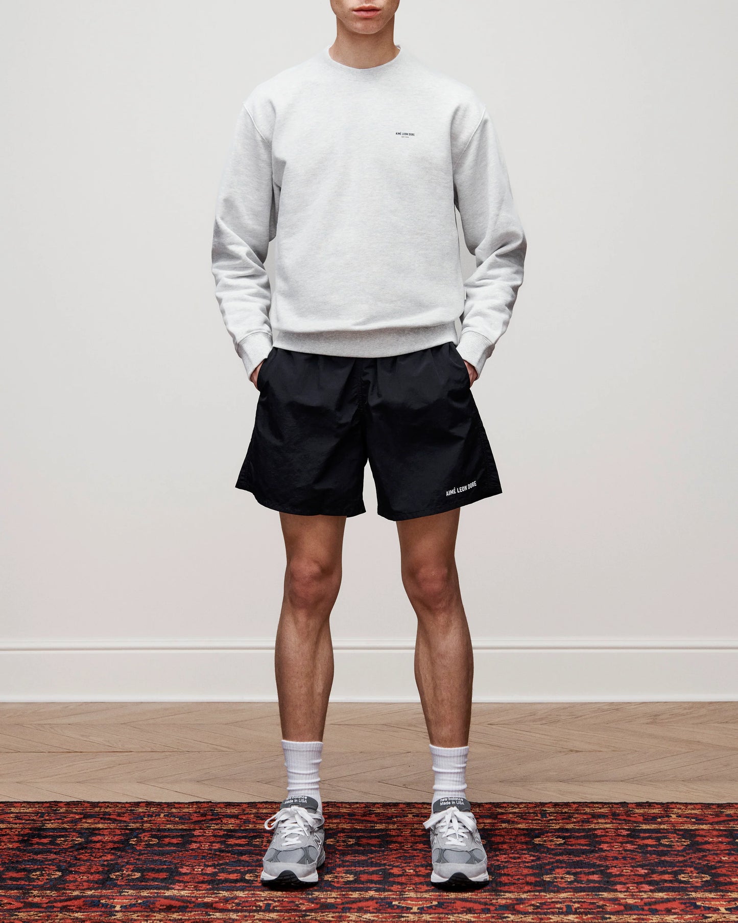 Aime Leon Dore Micro Logo Crewneck Sweatshirt Silver