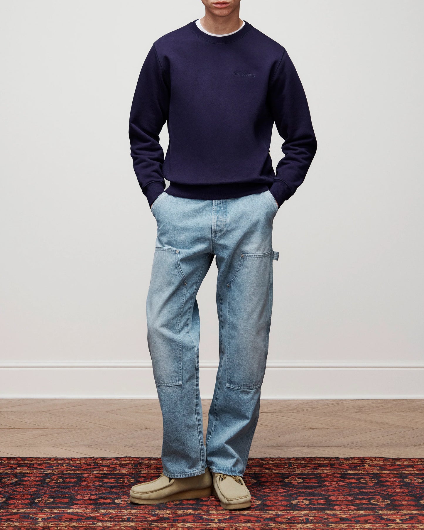 Aime Leon Dore Tonal Logo Crewneck Sweatshirt Navy