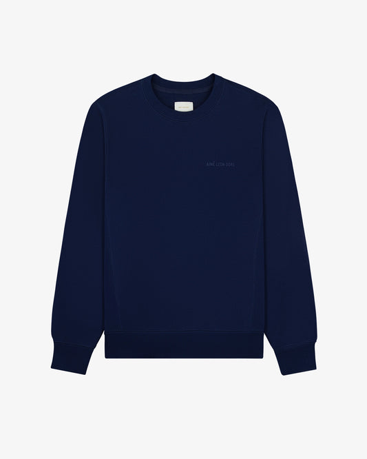 Aime Leon Dore Tonal Logo Crewneck Sweatshirt Navy