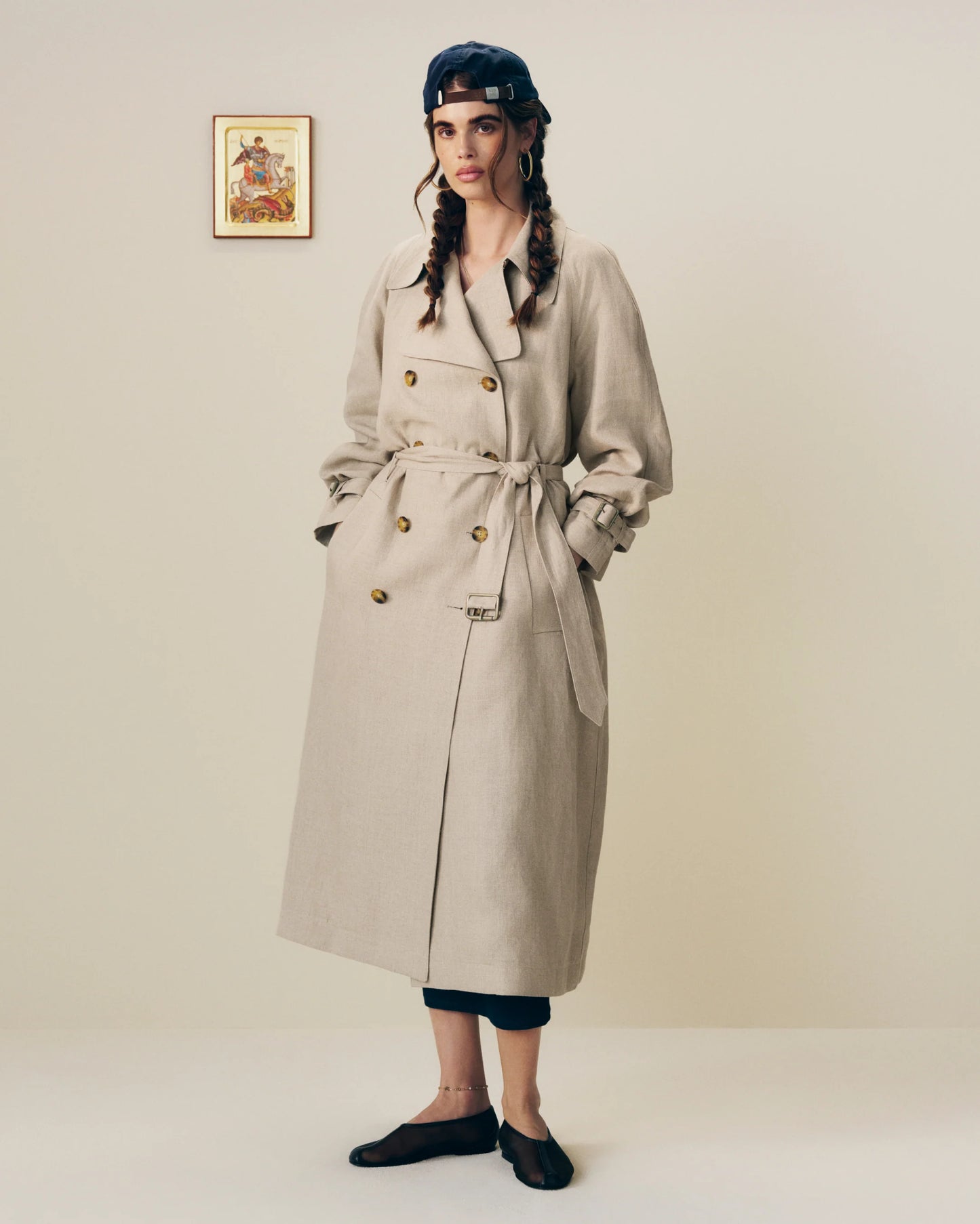 Aime Leon Dore Linen Trench Coat Women's