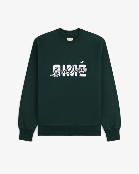Aime Leon Dore Overlay Logo Crewneck Sweatshirt Pine Grove