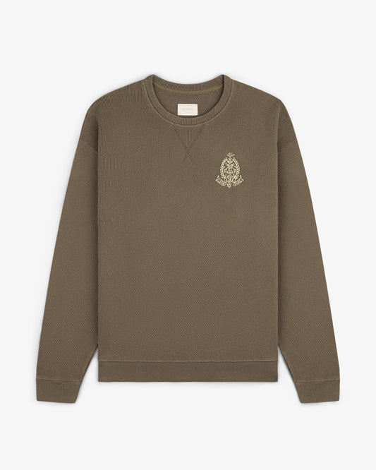 Aime Leon Dore Saint George Piqué Crewneck Sweatshirt Mudy