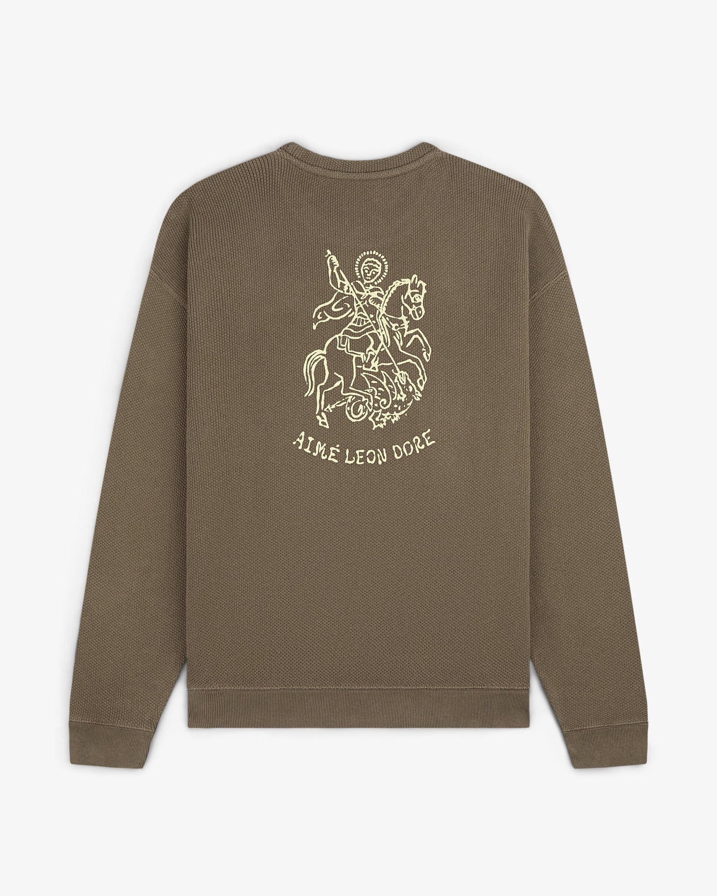 Aime Leon Dore Saint George Piqué Crewneck Sweatshirt Mudy