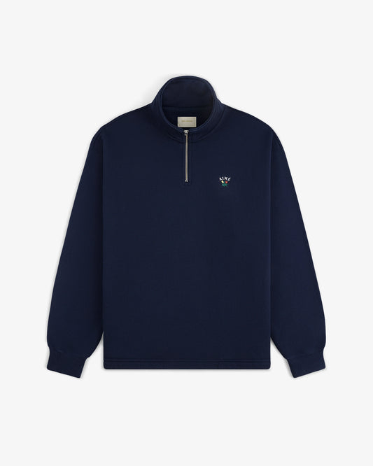 Aime Leon Dore Crest Quarter Zip Pullover Navy