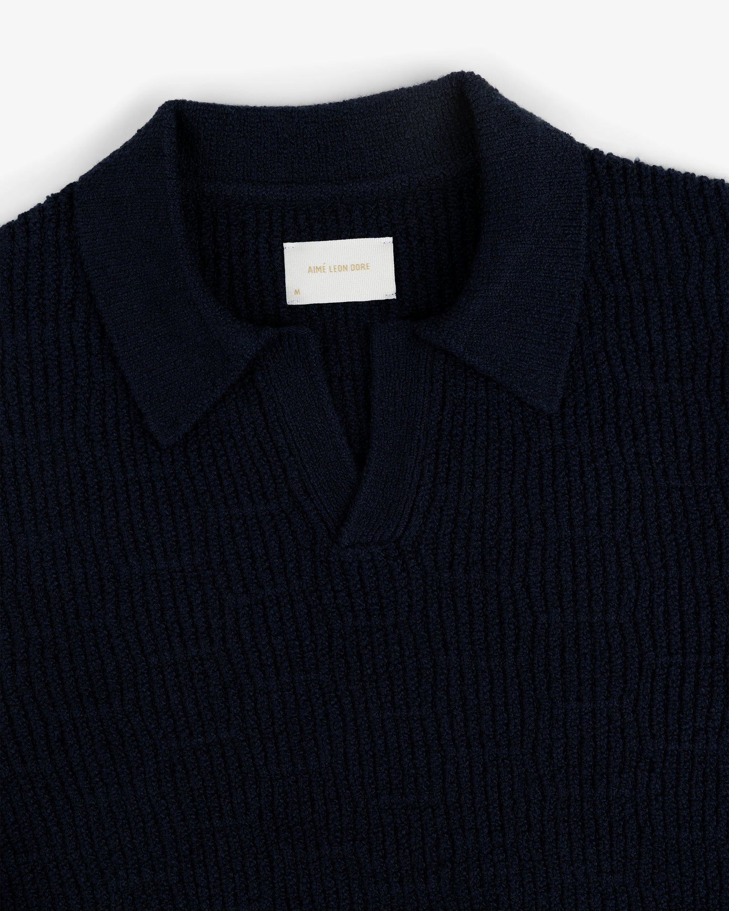 Aime Leon Dore Long-Sleeve Boucle Polo Navy