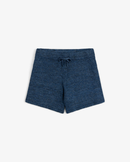 Aime Leon Dore Linen Knit Drawstring Short Indigo Women's