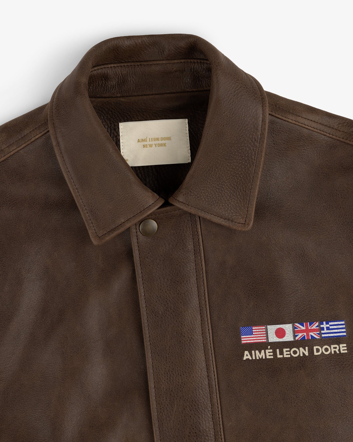 Aime Leon Dore World's Borough Leather Flight Jacket