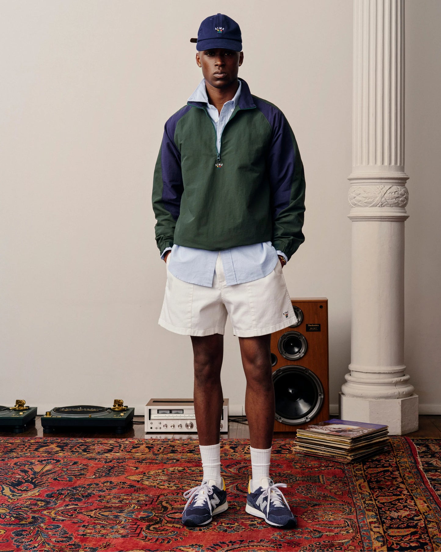 Aime Leon Dore Crest Nylon Half-Zip Pullover Pine Grove